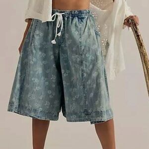 Free People We The Free Distant Lover Printed Culottes NWT Size Small Color: Sky